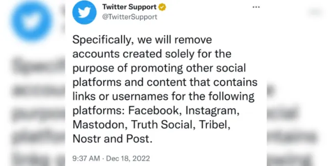 Twitter: Αφαίρεση λογαριασμών που προωθούν άλλα κοινωνικά δίκτυα
