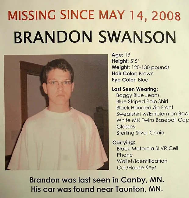 Αφίσα για την εξαφάνιση του Brandon Swanson