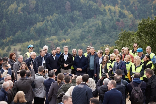 Ο Κυριάκος Μητσοτάκης στην Άμφισσα