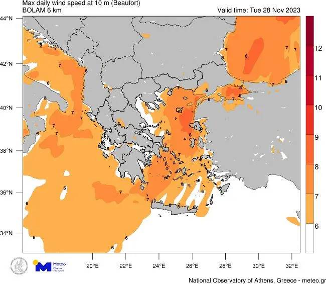 Χάρτης κακοκαιρία Meteo