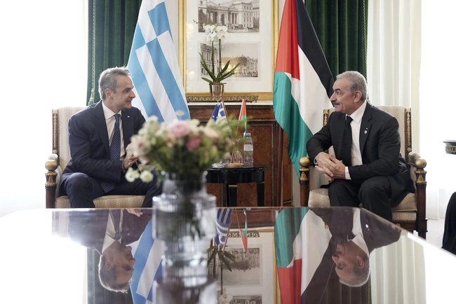 Συνάντηση Κυριάκου Μητσοτάκη με τον πρωθυπουργό της Παλαιστινιακής Αρχήςμ Mohammad Ibrahim Shtayyeh