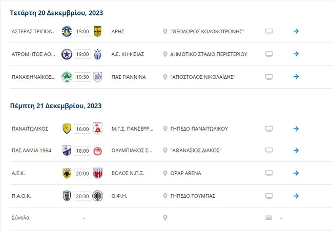 16η αγωνιστική