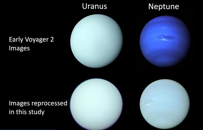 Η σύγκριση των υποτιθέμενων και πραγματικών χρωμάτων των δύο πλανητών