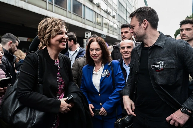 Ο Στέφανος Κασσελάκης και η Όλγα Γεροβασίλη