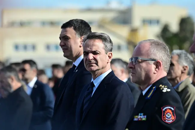 Ο Κυριάκος Μητσοτάκης στην παρουσίαση των δύο νέων πλοίων της Πυροσβεστικής