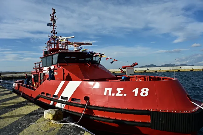 Ο Κυριάκος Μητσοτάκης στην παρουσίαση των δύο νέων πλοίων της Πυροσβεστικής