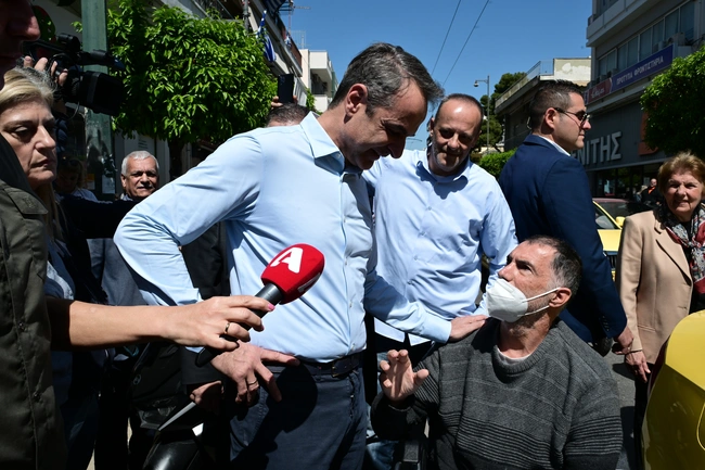 Στο Μοσχάτο ο Κυριάκος Μητσοτάκης