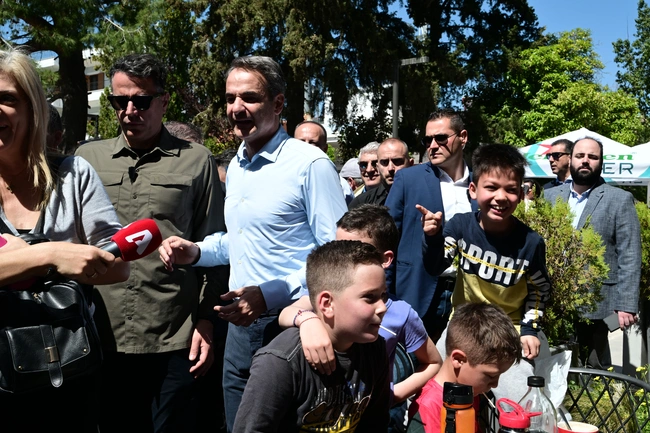 Στο Μοσχάτο ο Κυριάκος Μητσοτάκης