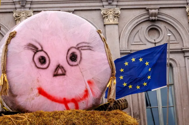 Ένταση στην κινητοποίηση των αγροτών στις Βρυξέλλες