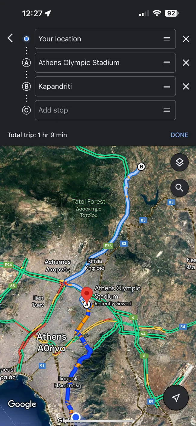 Google Maps Στάσεις