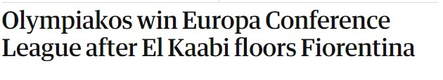 Ο Guardian για τον Ολυμπιακό