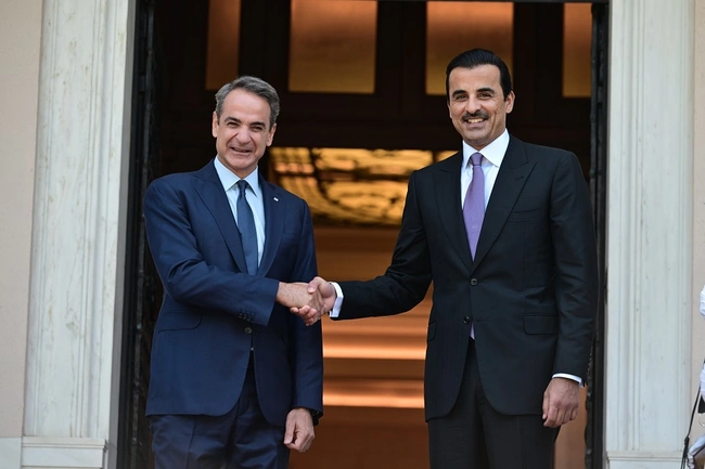 Ο Κυριάκος Μητσοτάκης και ο Εμίρης του Κατάρ