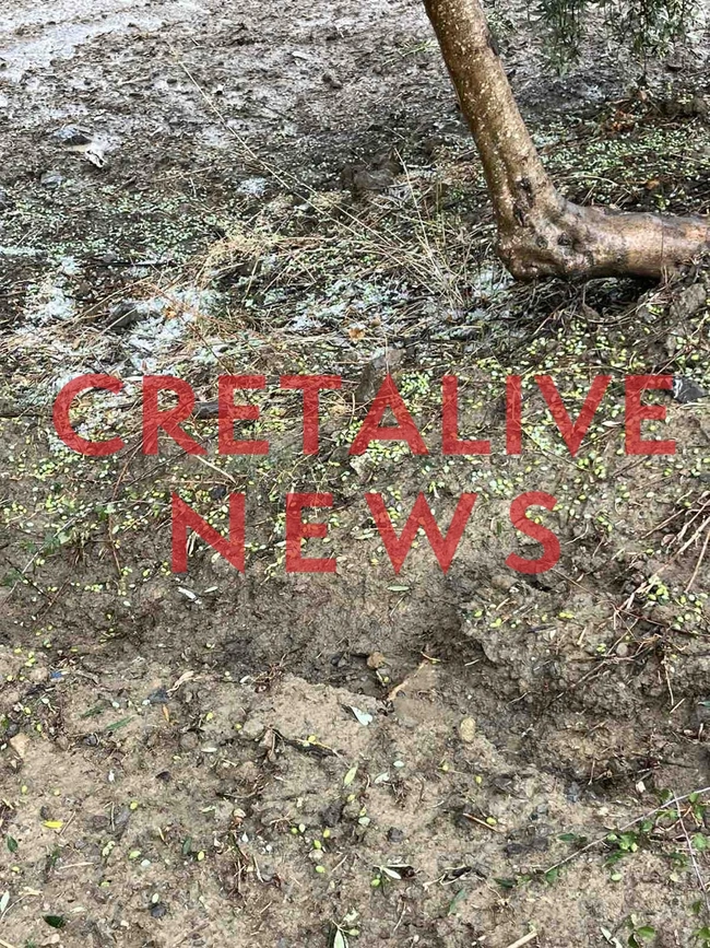 Χαλάζι στην Κρήτη από την κακοκαιρία