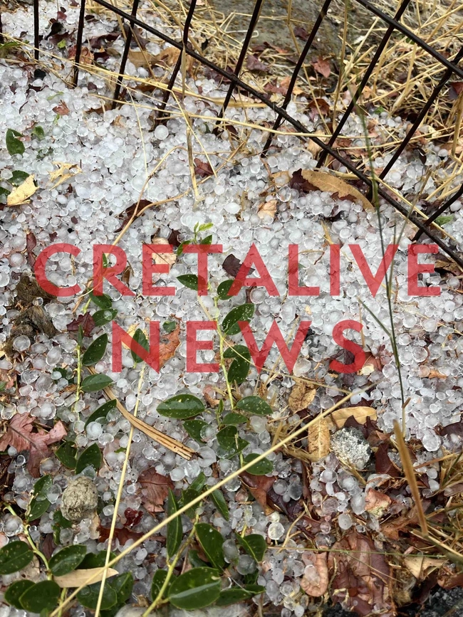 Χαλάζι στην Κρήτη από την κακοκαιρία