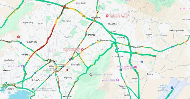 Χάρτης με την κίνηση