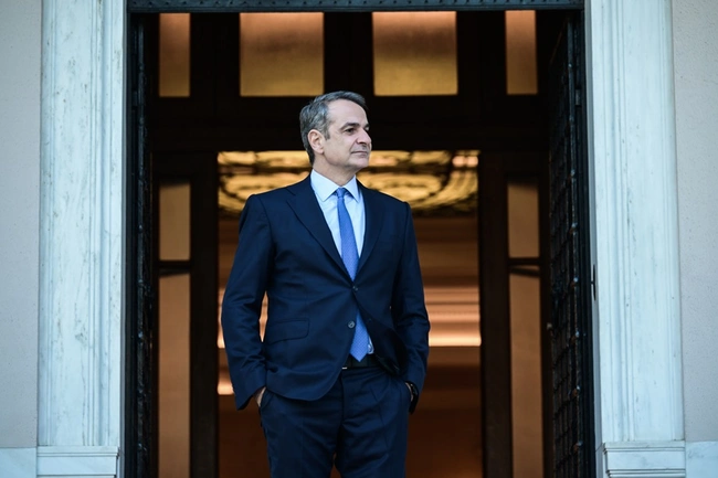 Ο Κυριάκος Μητσοτάκης στο Μέγαρο Μαξίμου