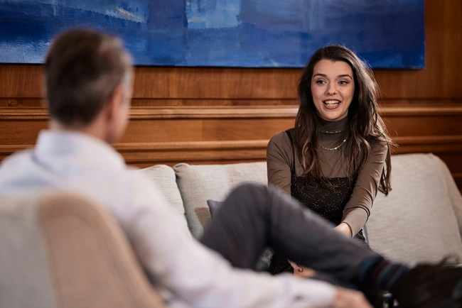 Ο Πρωθυπουργός με τη δημοσιογράφο Φωτεινή Γάλλου