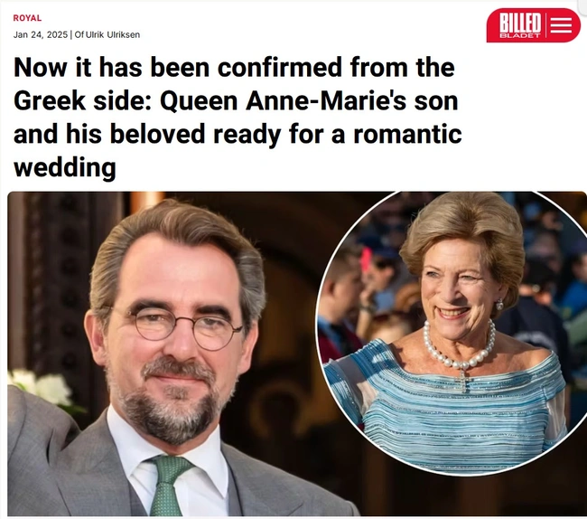 Δημοσίευμα του Billed Bladet για Νικόλαο Ντε Γκρες και Χρυσή Βαρδινογιάννη