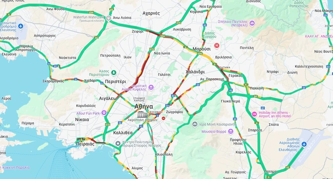 Χάρτης με την κίνηση τώρα