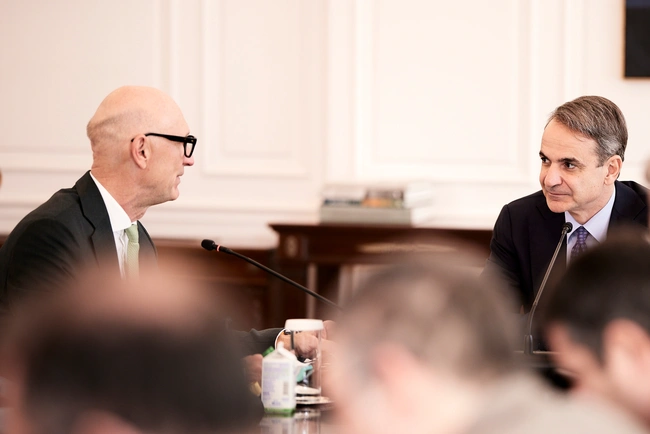 Ο Κυριάκος Μητσοτάκης και ο CEO της Telekom