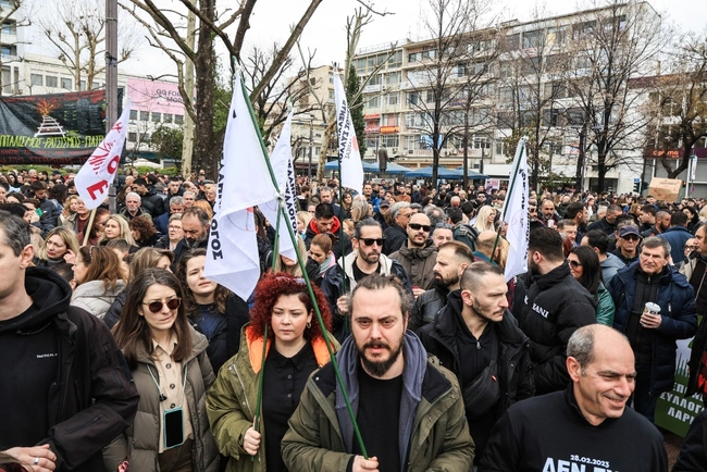 Συλλαλητήριο για τα Τέμπη στη Λάρισα