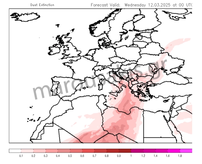 Χάρτης για την αφρικανική σκόνη
