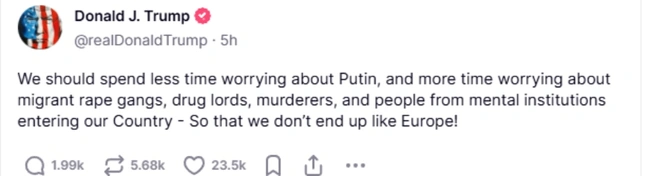 Ανάρτηση Τραμπ στο Truth Social