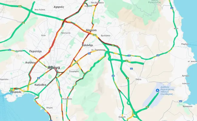 Χάρτης με την κίνηση