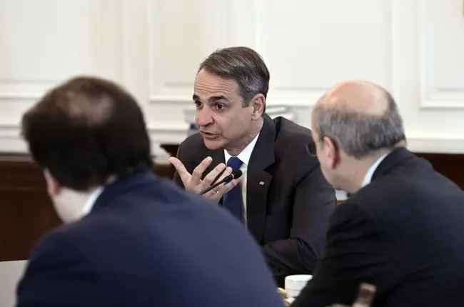 Ο Κυριάκος Μητσοτάκης στο Μέγαρο Μαξίμου