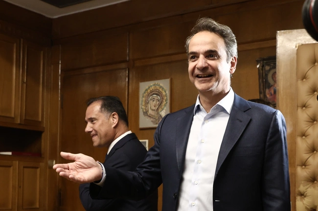 Ο Κυριάκος Μητσοτάκης στο υπουργείο Υγείας