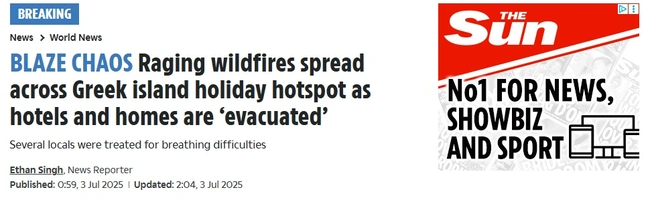 Αφιέρωμα της Sun στη φωτιά στην Ιεράπετρα