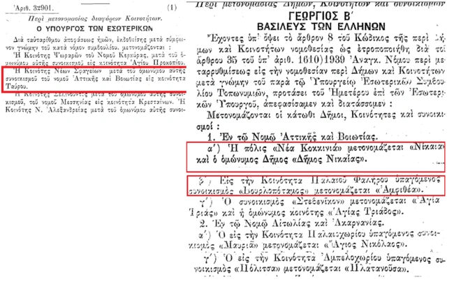 Μετονομασία Δήμων