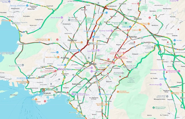 κίνηση στους δρόμους