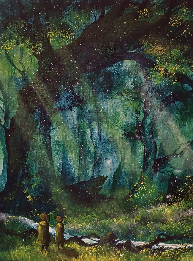 Merry and Pippin Disappearing in Fangorn Forest