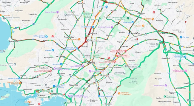 κίνηση στους δρόμους