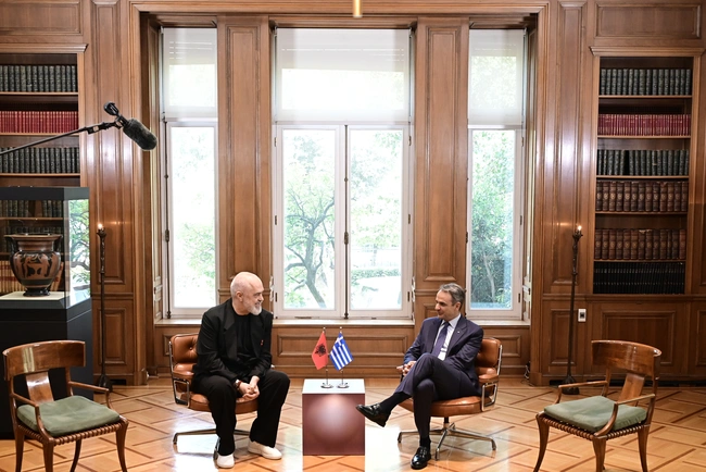 Συνάντηση Κυριάκου Μητσοτάκη - Έντι Ράμα