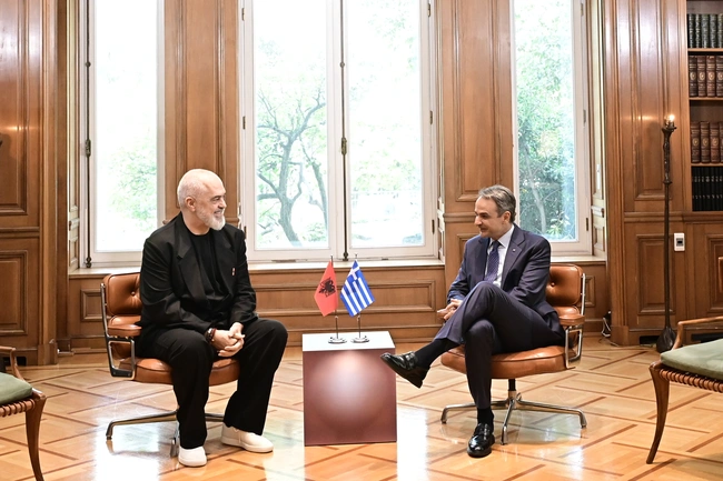 Συνάντηση Κυριάκου Μητσοτάκη - Έντι Ράμα