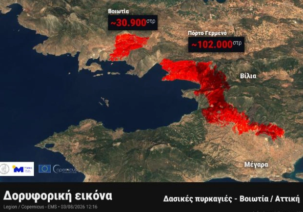 Οι καμένες εκτάσεις