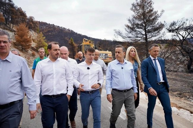 Αυτοψία του Σταύρου Παπασταύρου στα έργα «θωράκισης» μετά τις φωτιές