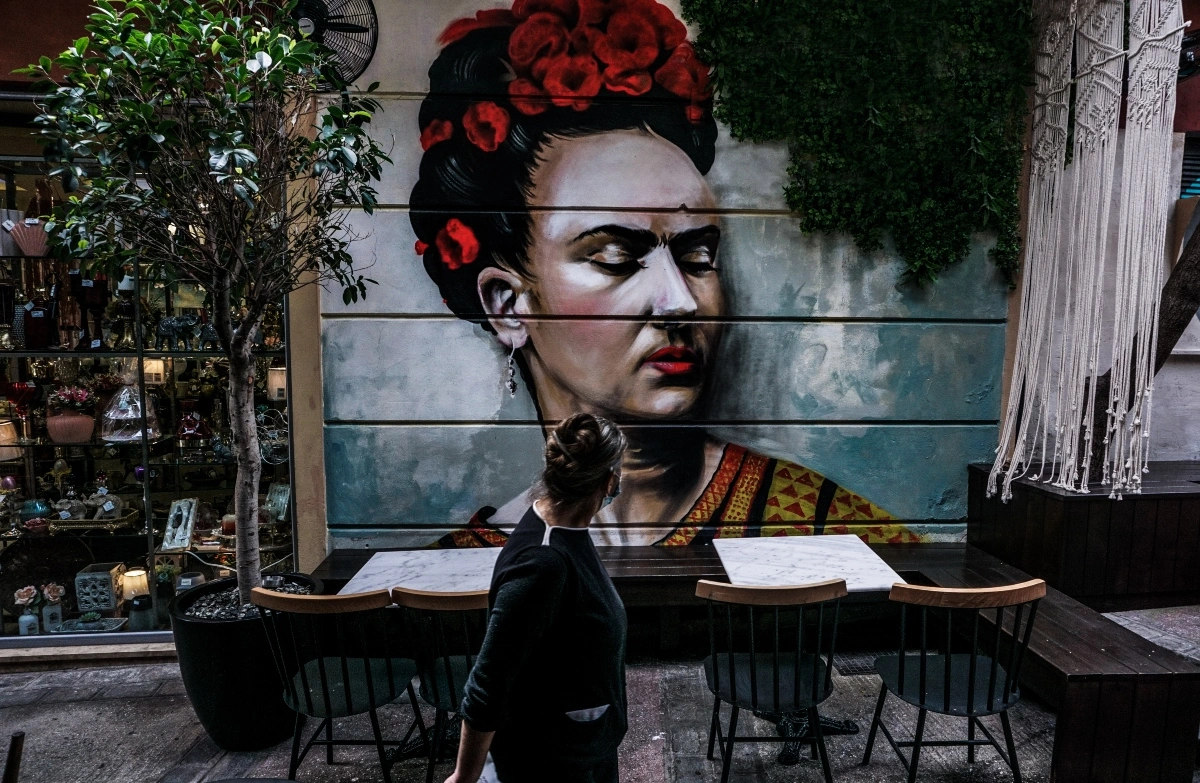 Τοιχογραφία σε κατάστημα εστίασης