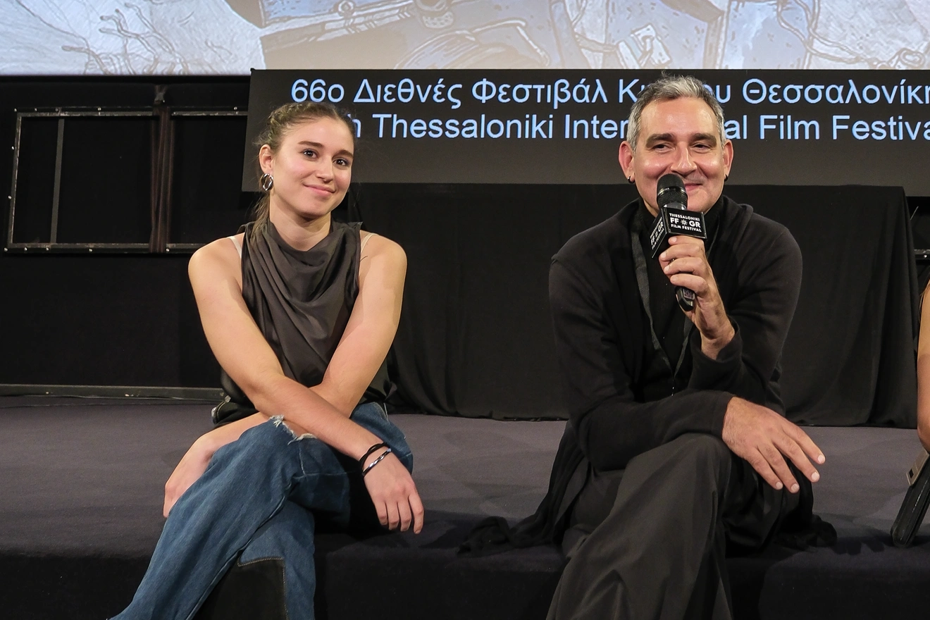 Με τον σκηνοθέτη της ταινίας Γιώργο Γεωργόπουλο στην προβολή της ταινίας στο Φεστιβάλ Κινηματογράφου Θεσσαλονίκης