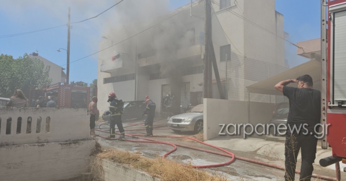 Φωτιά σε σπίτι στα Χανιά και αποθήκη με εύφλεκτα υλικά - Μεγάλη κινητοποίηση της Πυροσβεστικής