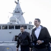 Συνάντηση Μητσοτάκη - Χριστοδουλίδη στη φρεγάτα «Κίμων»