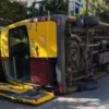Ανατροπή λεωφορείου στο Παλαιό Φάληρο