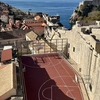 city wall rooftop court