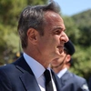 Ο Κυριάκος Μητσοτάκης στην κηδεία του Γιώργου Σουφλιά