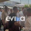 Ο Κυριάκος Μητσοτάκης στους Ωρεούς της Εύβοιας
