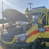 Το ασθενοφόρο που ενεπλάκη στο τροχαίο