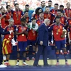 Ο Ντόναλντ Τραμπ τη στιγμή που η Ισπανία ετοιμαζόταν να σηκώσει το τρόπαιο του Μουντιάλ