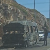 Το λεωφορείο που παραδόθηκε στις φλόγες